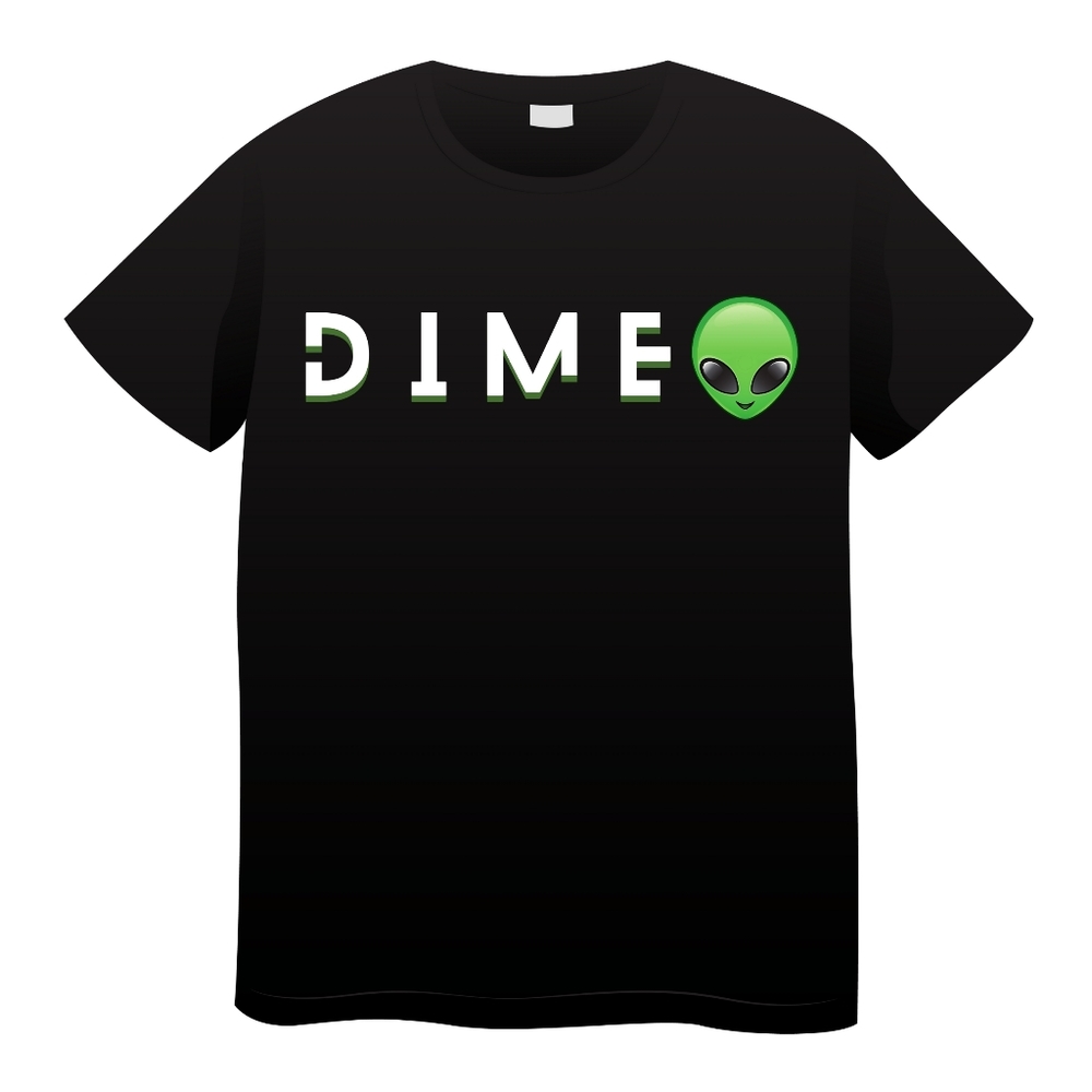 DIME 👽 Limited T-Shirts Black Short Sleeve 100% Cotton. Genius by bad bunny